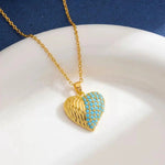 Ocean Series Heart-Shaped Colorful Crystal Pendant Necklace