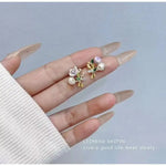 Oil Painting Pearl Bouquet Earrings