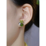 Olive Hard Candy Stud Earrings