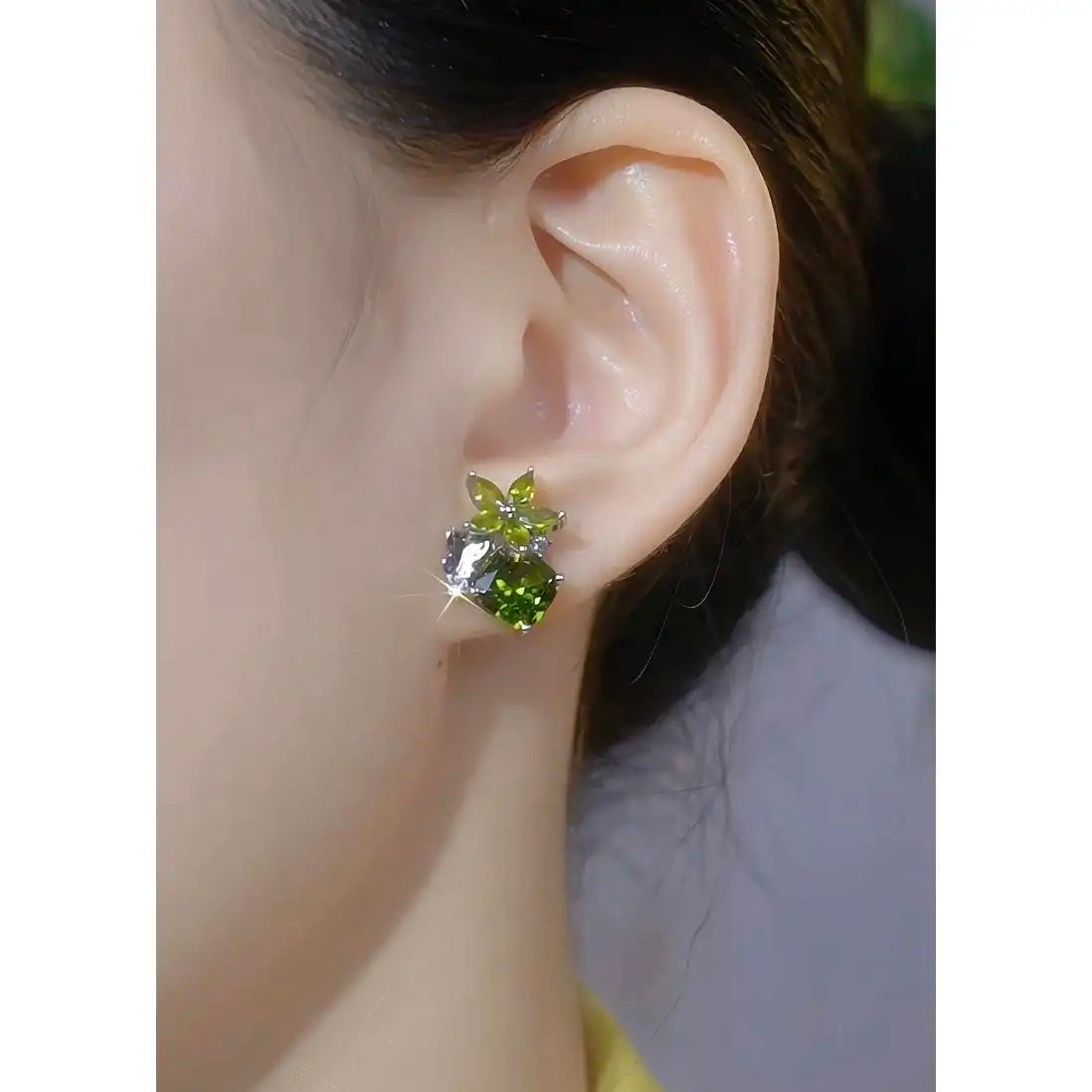 Olive Hard Candy Stud Earrings