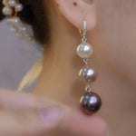 Ombre Pearl Long Drop Earrings