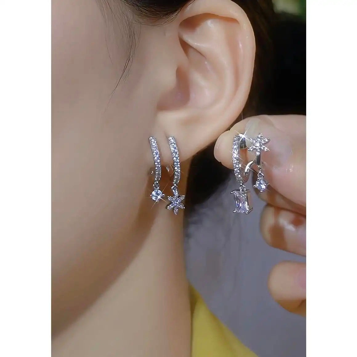 Original Earcup Color-Retaining Crystal Minimalist Earrings