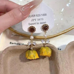 Original Handmade Dried Rose Flower Stud Earrings