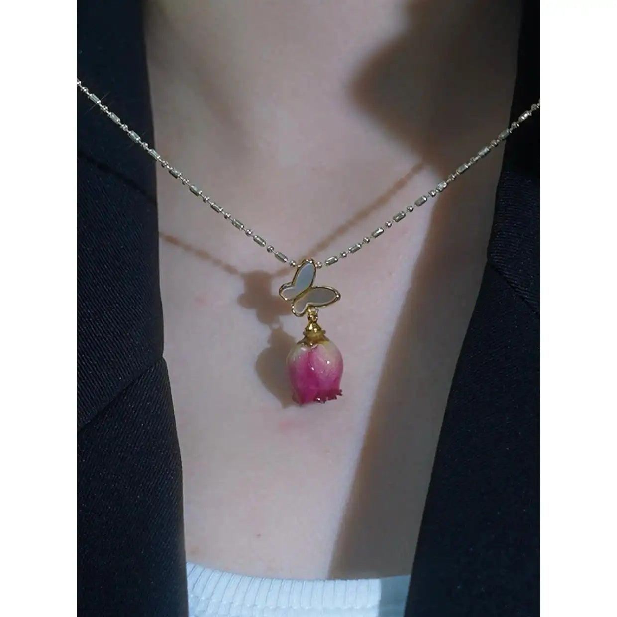 Original Mother of Pearl Butterfly Necklace