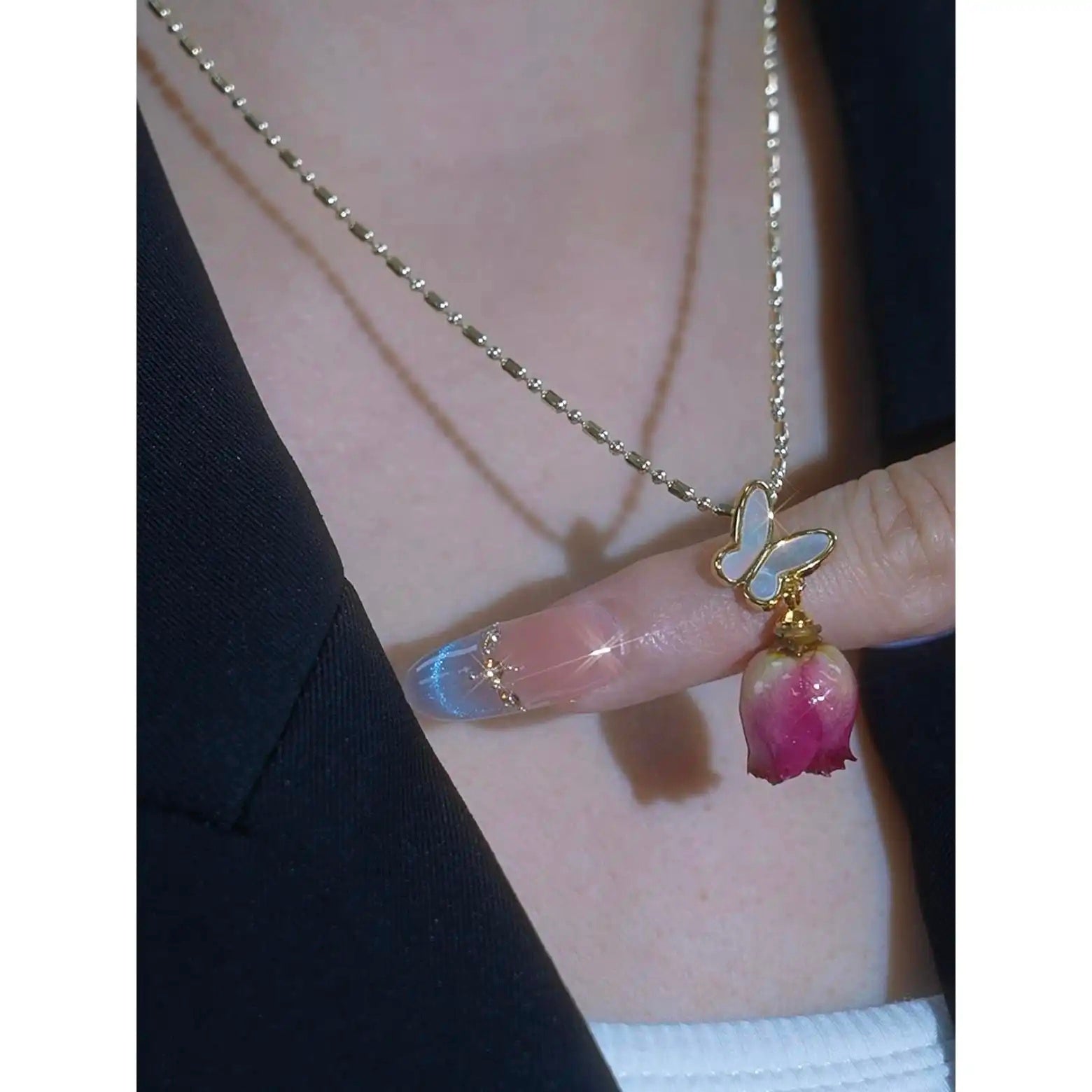 Original Mother of Pearl Butterfly Necklace