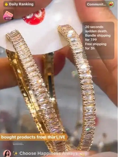 Oversized Crystal Hoop Earrings