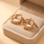 Peach Crystal Hoop Earrings