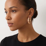 Peach Crystal Hoop Earrings