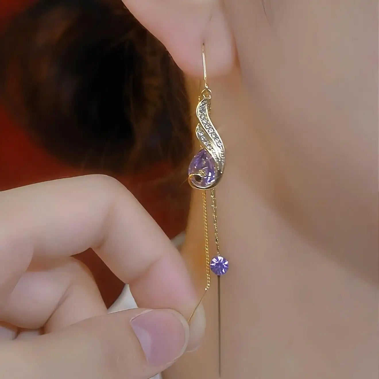Peacock Tassel Drop Earrings