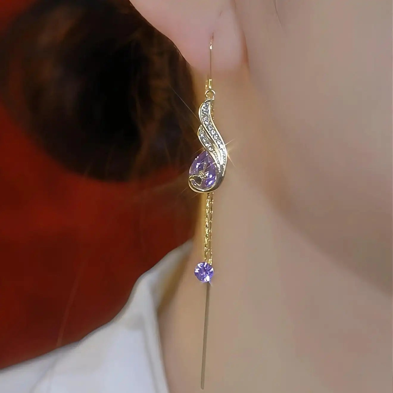 Peacock Tassel Drop Earrings