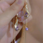Peacock Tassel Drop Earrings