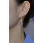 Peacock Tassel Long Drop Earrings