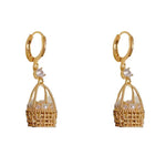 Pearl Basket French Woven Stud Earrings