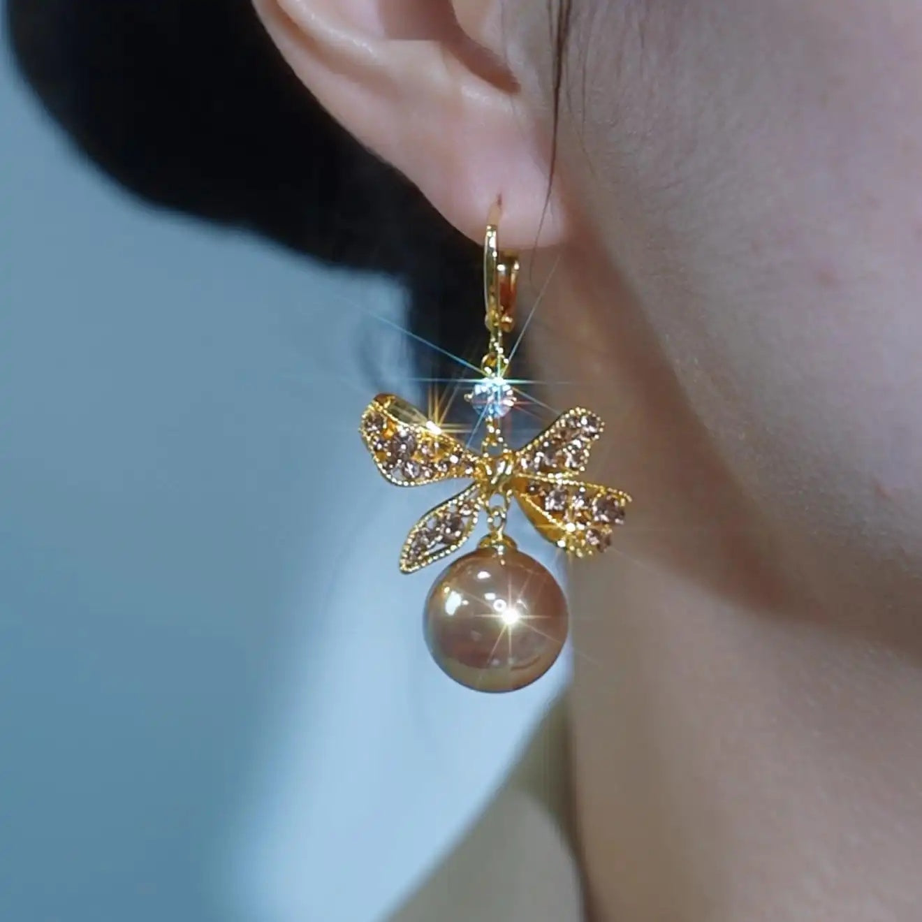 Pearl Bow Earrings