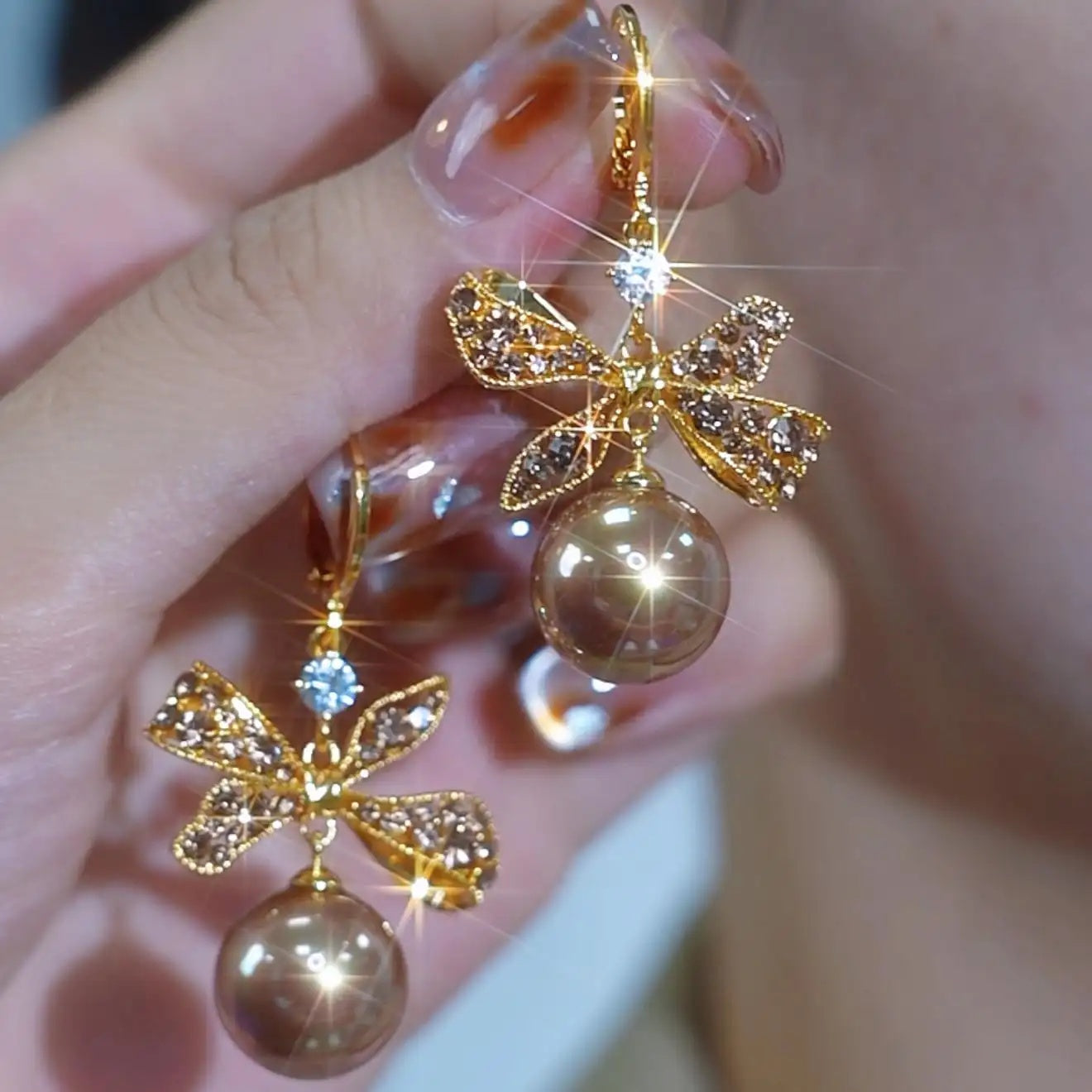 Pearl Bow Earrings