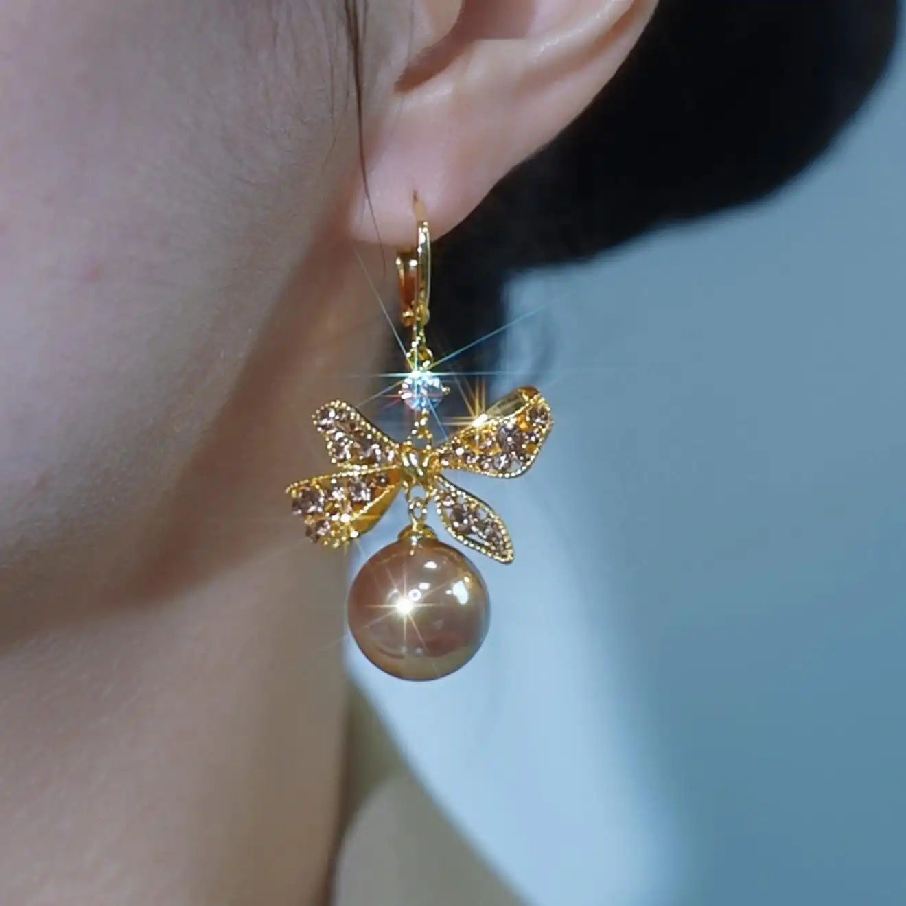 Pearl Bow Earrings