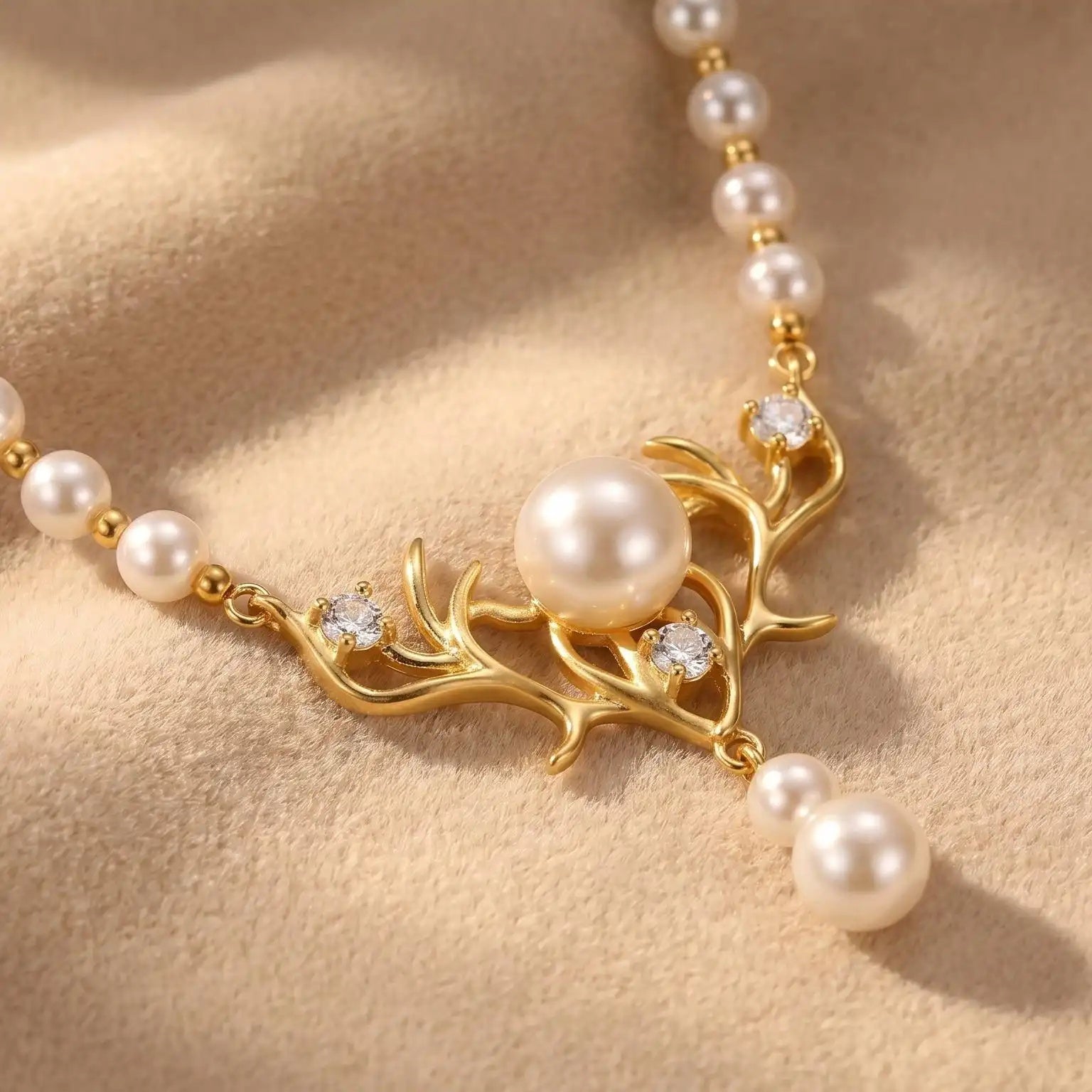 Pearl Deer Accompanies You Necklace