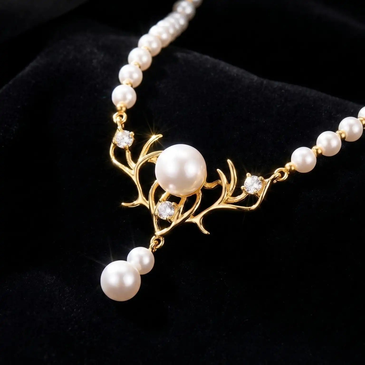 Pearl Deer Accompanies You Necklace