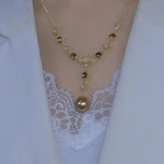 Pearl Flower Lariat Necklace