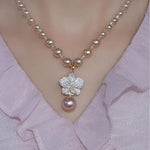 Pearl Flower Pendant Necklace