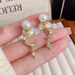 Pearl Front and Back Wearing Drop Earrings