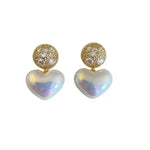 Pearl Heart Stud Earrings