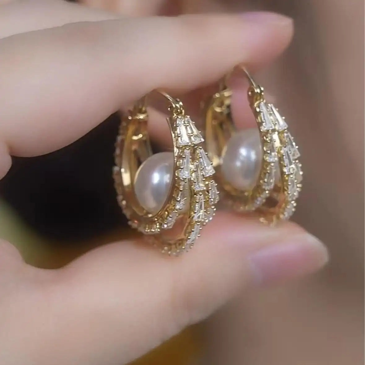 Pearl Hoop Earrings