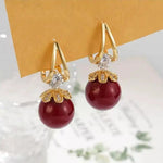 Pearl Retro Crystal Hoop Earrings