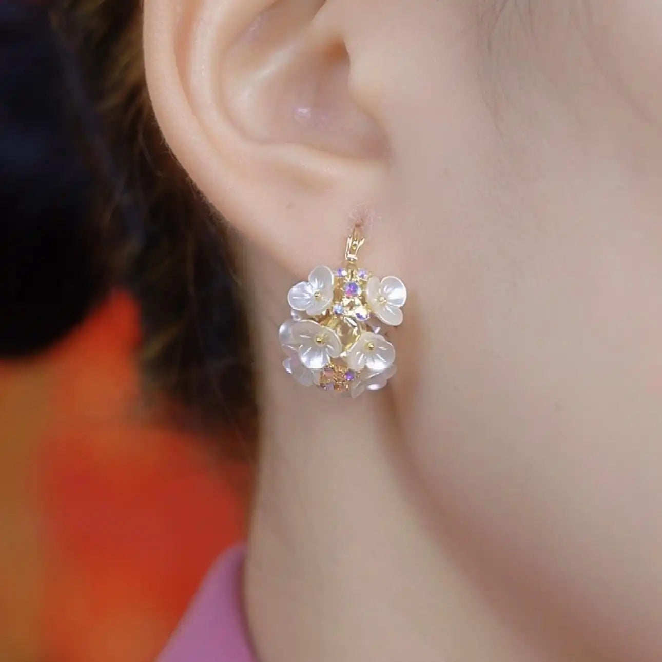 Pearl Shell Flower Earrings