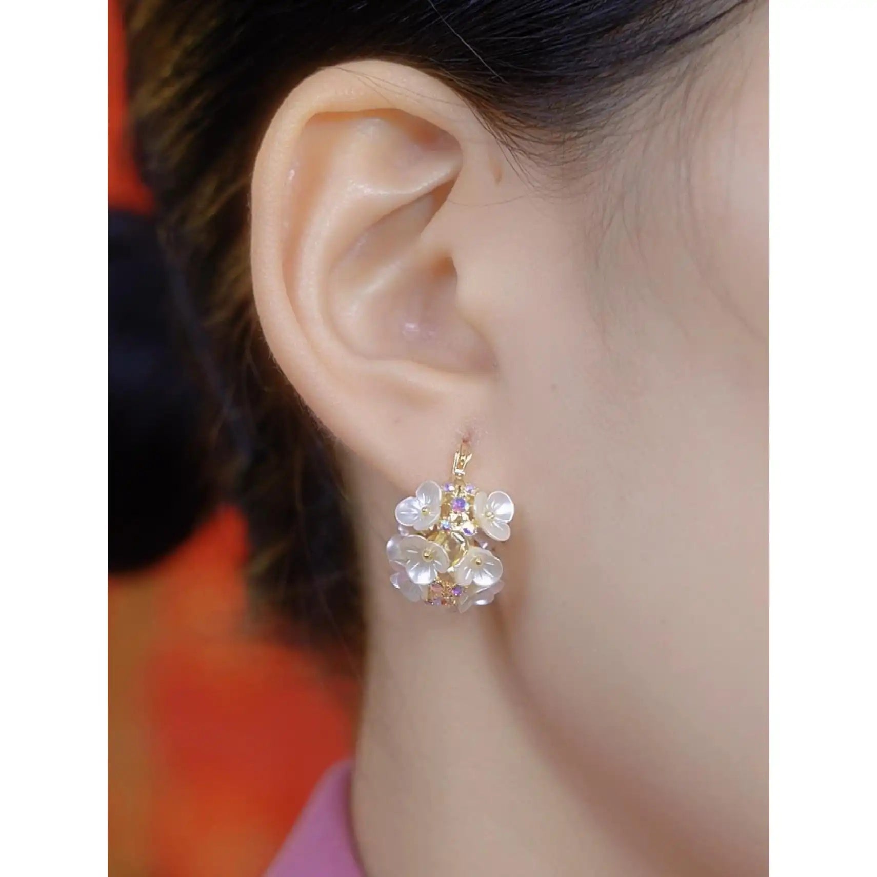 Pearl Shell Flower Earrings