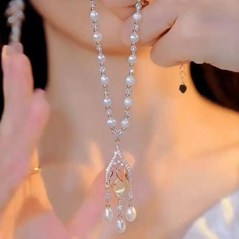 Pearl Trend Peacock Collar Chain Necklace