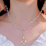 Pearl Trend Peacock Collar Chain Necklace