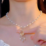 Pearl Trend Peacock Collar Chain Necklace