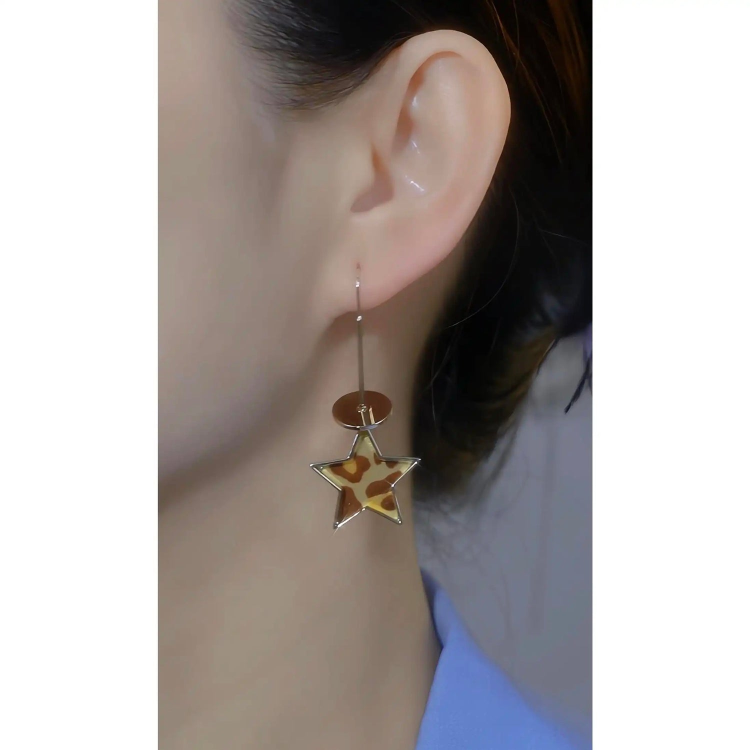 Pentagram Forest White Vacation Goddess Earrings