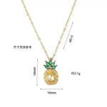 Pineapple Green Crystal and Yellow Necklace