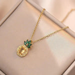 Pineapple Green Crystal and Yellow Necklace