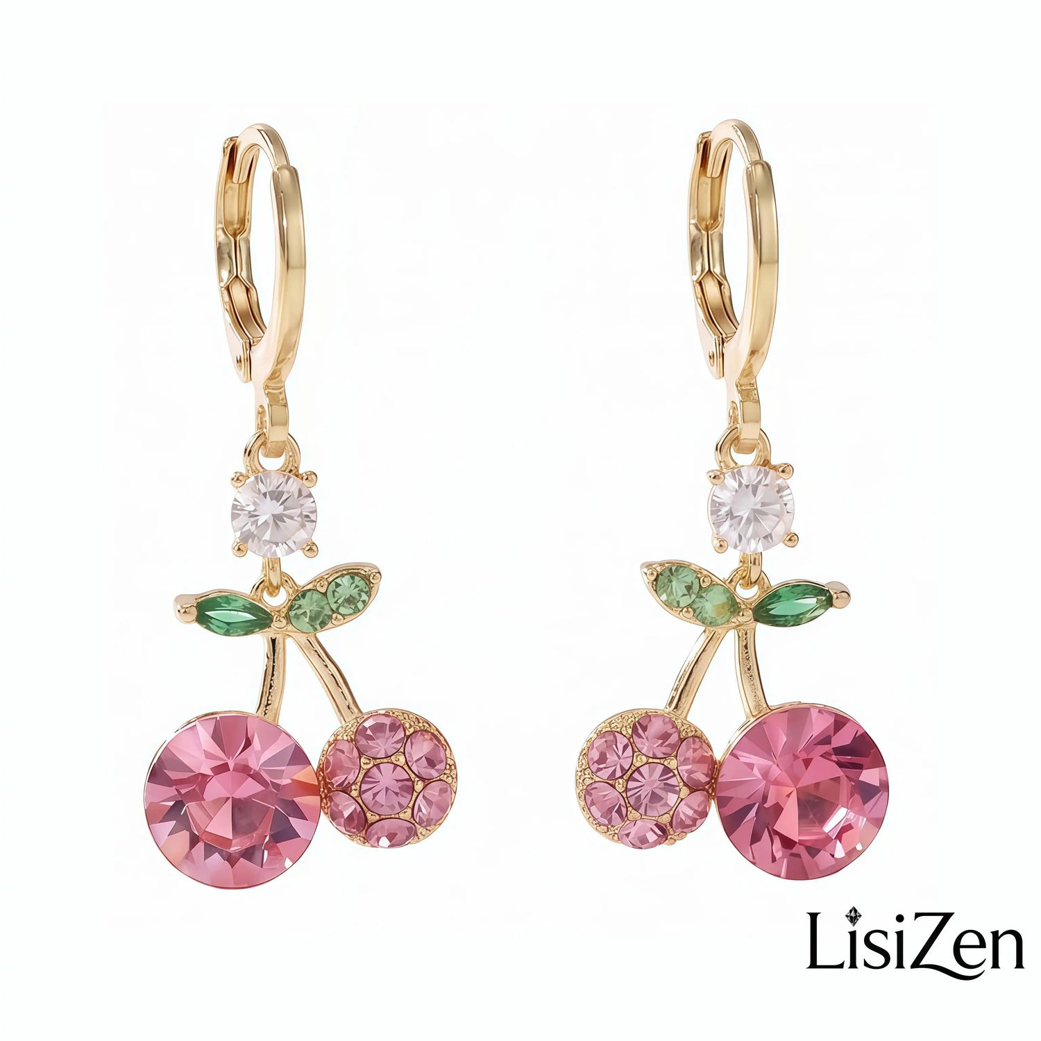 Pink Cherry Stud Earrings