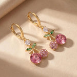 Pink Cherry Stud Earrings