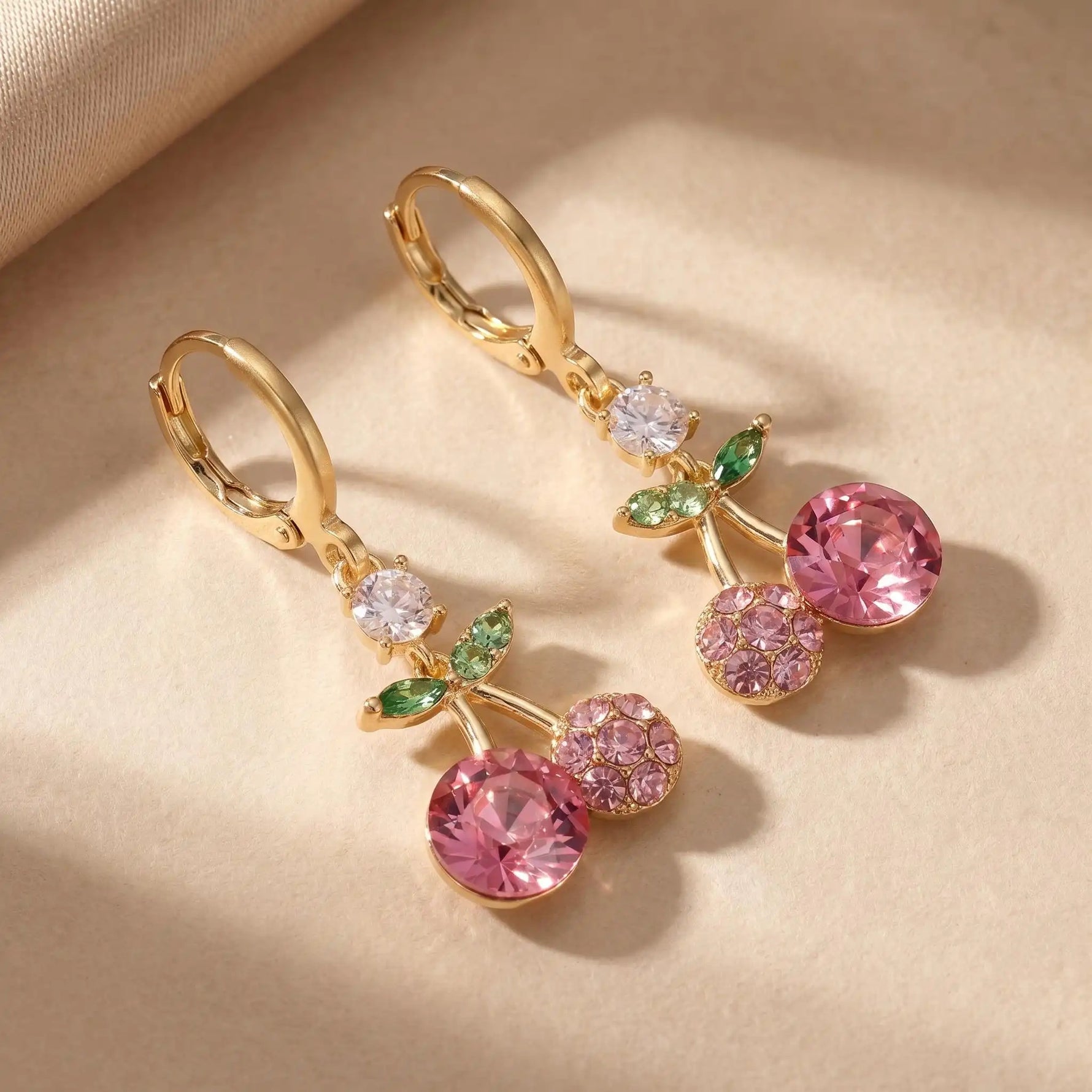 Pink Cherry Stud Earrings