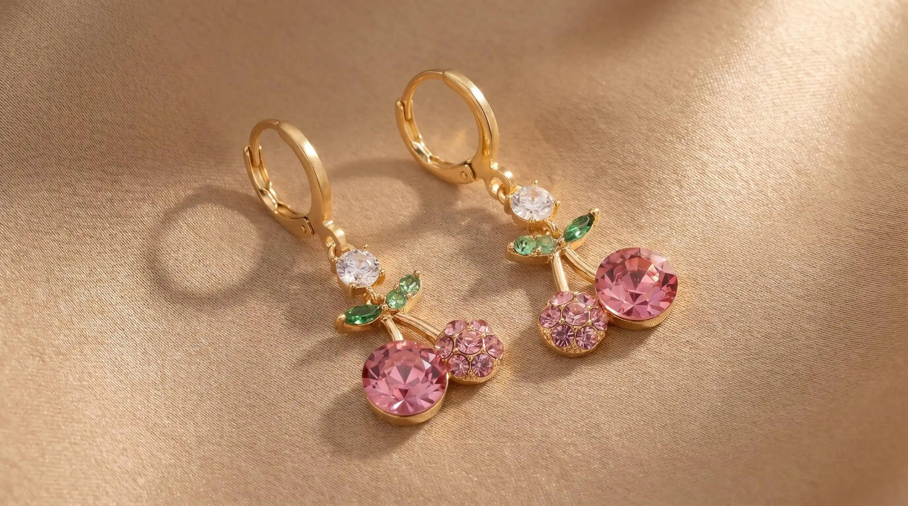 Pink Cherry Stud Earrings