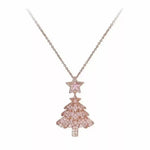 Pink Christmas Tree Pendant Necklace