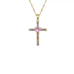 Pink Cross Gorgeous Crystal Collar Necklace