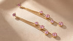 Pink Crystal Linear Drop Earrings