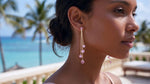 Pink Crystal Linear Drop Earrings