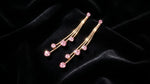 Pink Crystal Linear Drop Earrings