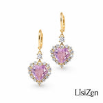 Pink Crystal Teardrop Clip-On Earrings