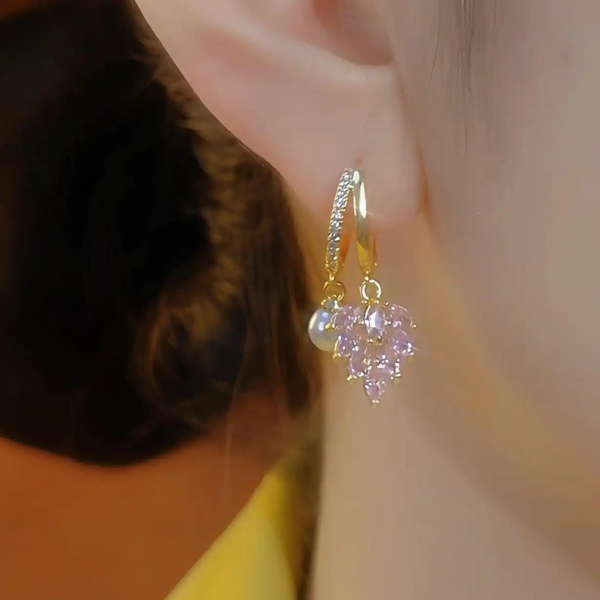 Pink Crystal Wheat Ear Cuffs