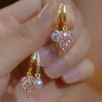 Pink Crystal Wheat Ear Cuffs