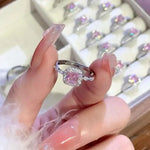 Pink Diamond Small Square Ring