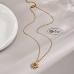 Pink Gradient Sun Pendant Necklace